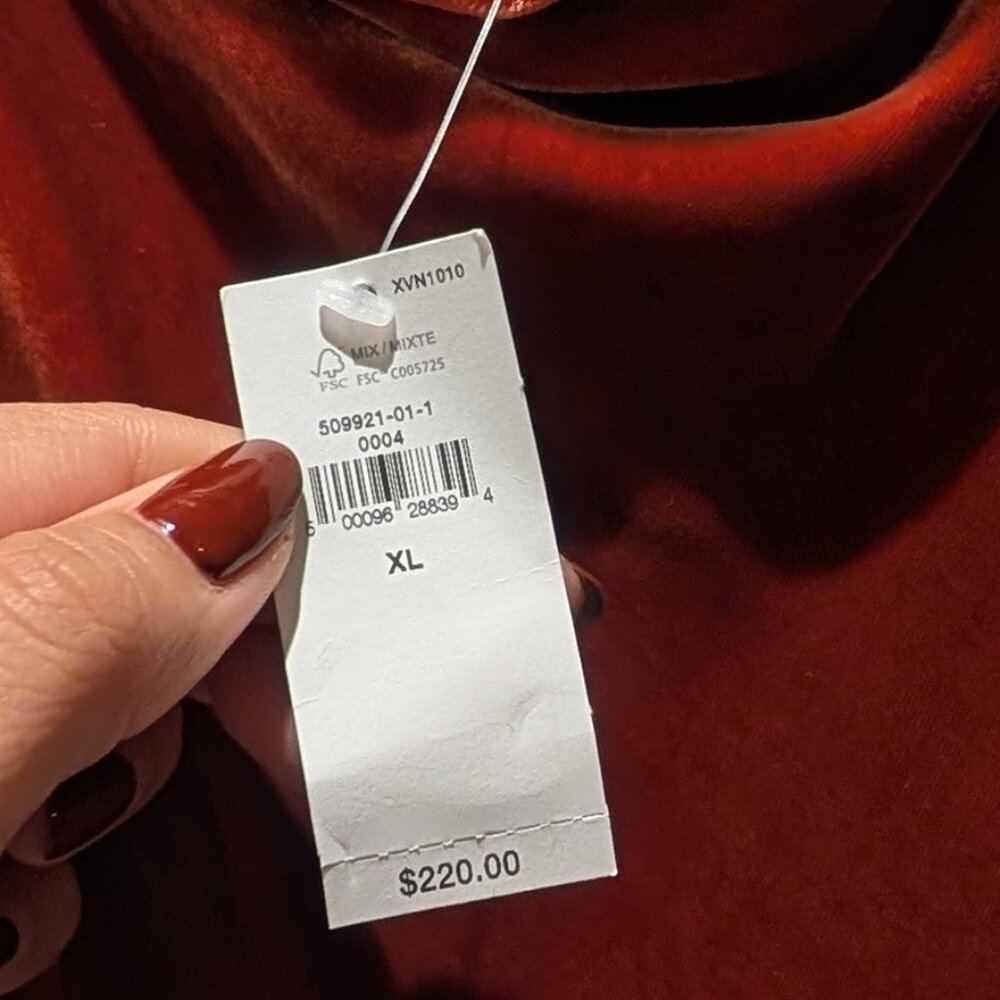 Banana Republic Rita Velvet Maxi Dress XL Burnt Orange “Cabin Red” Slip - Picture 4 of 5